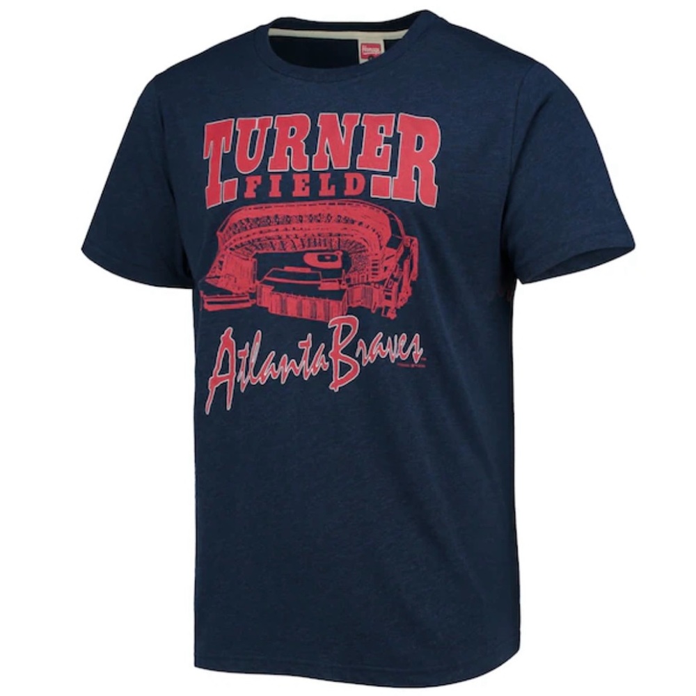 HOMAGE Navy Blue Crewneck Graphic Tee with Red Label